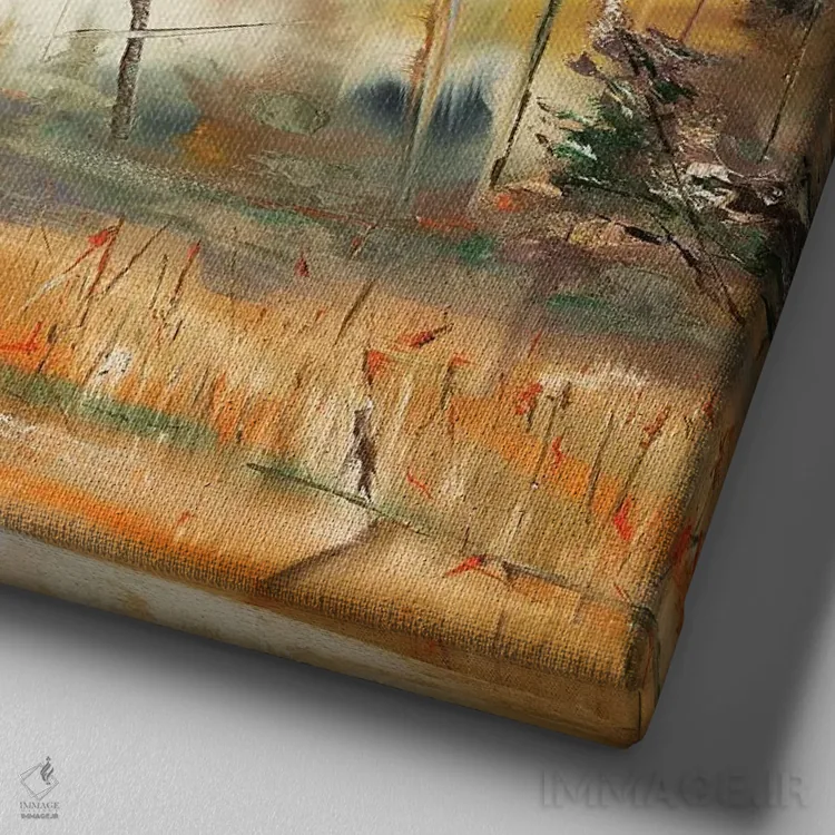 تابلو انتزاعی انتظار شادی اثر جولی ان اسکات - نمای نزدیک بافت بوم