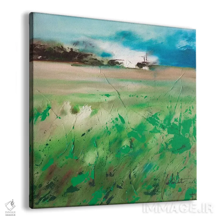 تابلو انتزاعی مزارع شادی ۴ اثر جولی ان اسکات - نمای پرسپکتیو محصول
