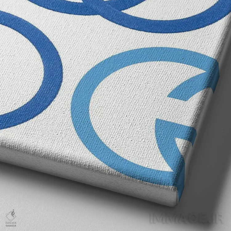 تابلو دکوراتیو لوگوی آبی گوچی اثر جولی شریبر - نمای نزدیک بافت بوم