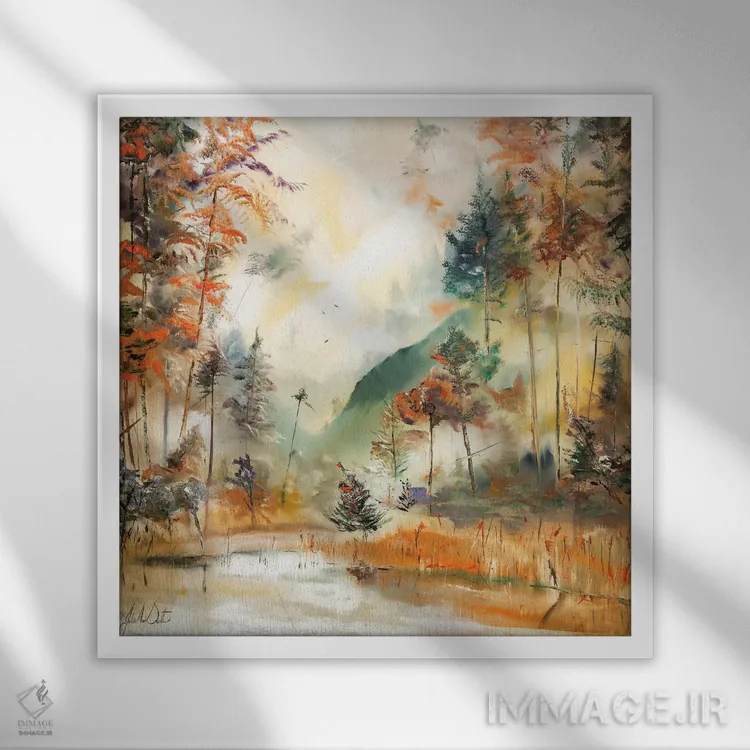 تابلو انتزاعی انتظار شادی اثر جولی ان اسکات - نمای قابدار سفید