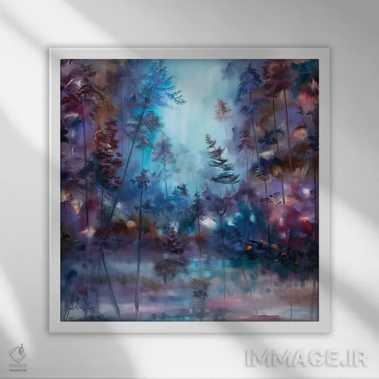 تابلو انتزاعی انتظار با ایمان اثر جولی ان اسکات - نمای قابدار سفید