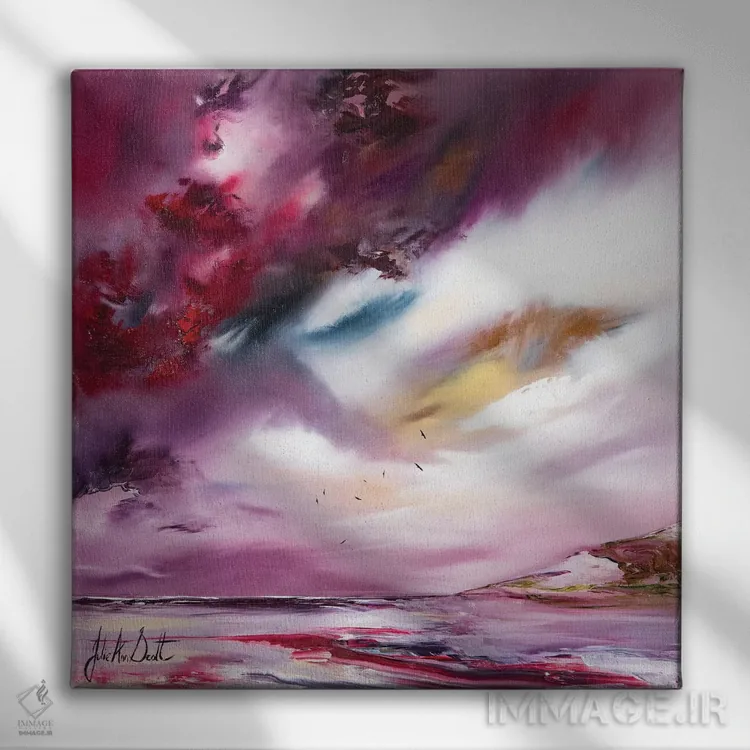 تابلو انتزاعی پروازهای خیال ۴ اثر جولی ان اسکات - نمای روبهرو روی دیوار