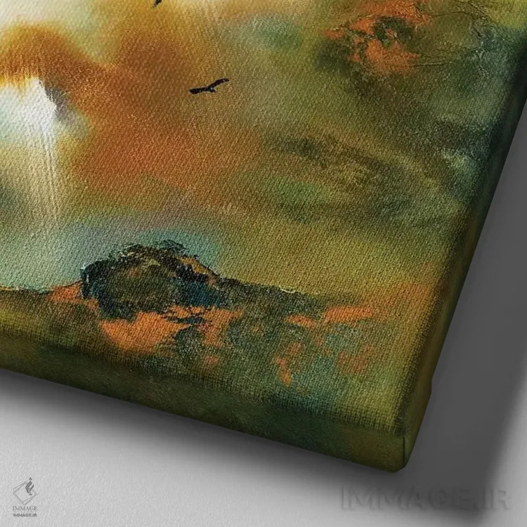 تابلو انتزاعی پروازهای خیال ۳ اثر جولی ان اسکات - نمای نزدیک بافت بوم
