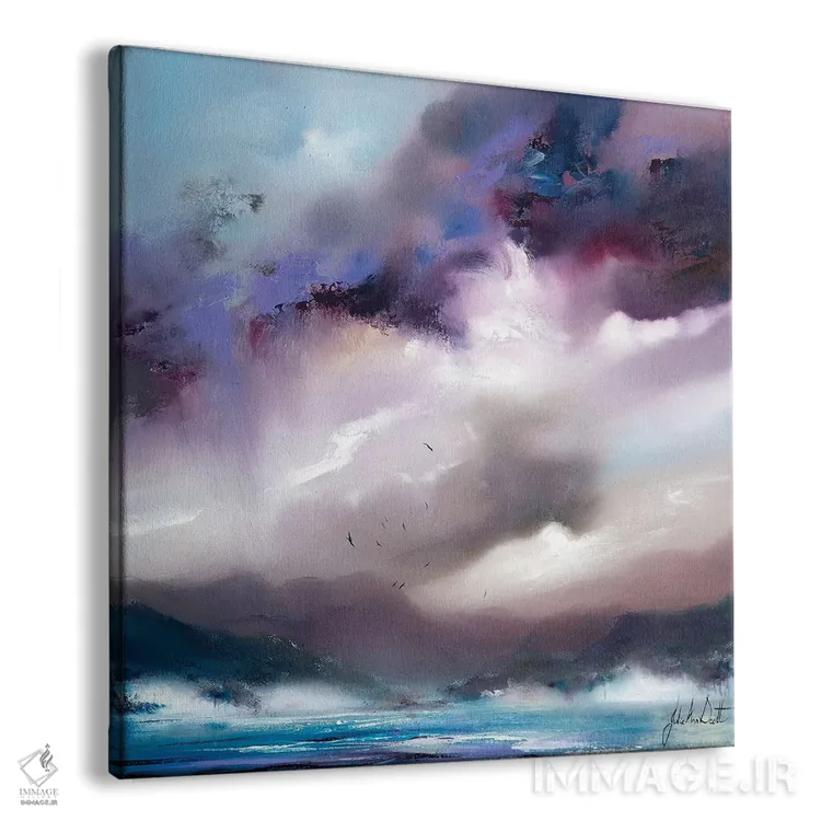 تابلو انتزاعی دریاچه انگلیسی اثر جولی ان اسکات - نمای پرسپکتیو محصول