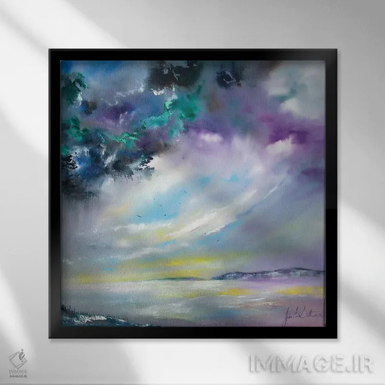 تابلو انتزاعی امید آینده اثر جولی ان اسکات - نمای قابدار مشکی