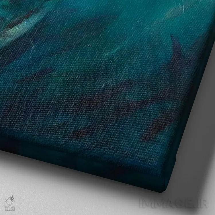 تابلو انتزاعی دریاهای آرامش ۲ اثر جولی ان اسکات - نمای نزدیک بافت بوم