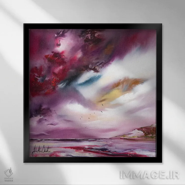 تابلو انتزاعی پروازهای خیال ۴ اثر جولی ان اسکات - نمای قابدار مشکی