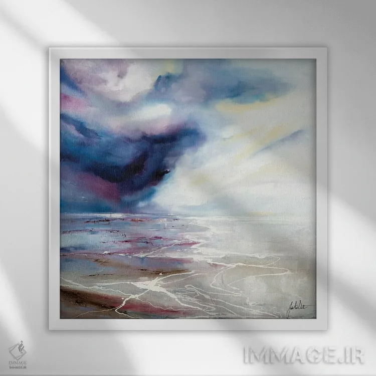 تابلو انتزاعی پروازهای خیال ۲ اثر جولی ان اسکات - نمای قابدار سفید