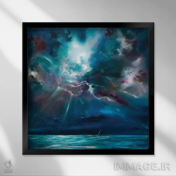 تابلو انتزاعی نور راهنمای من اثر جولی ان اسکات - نمای قابدار مشکی