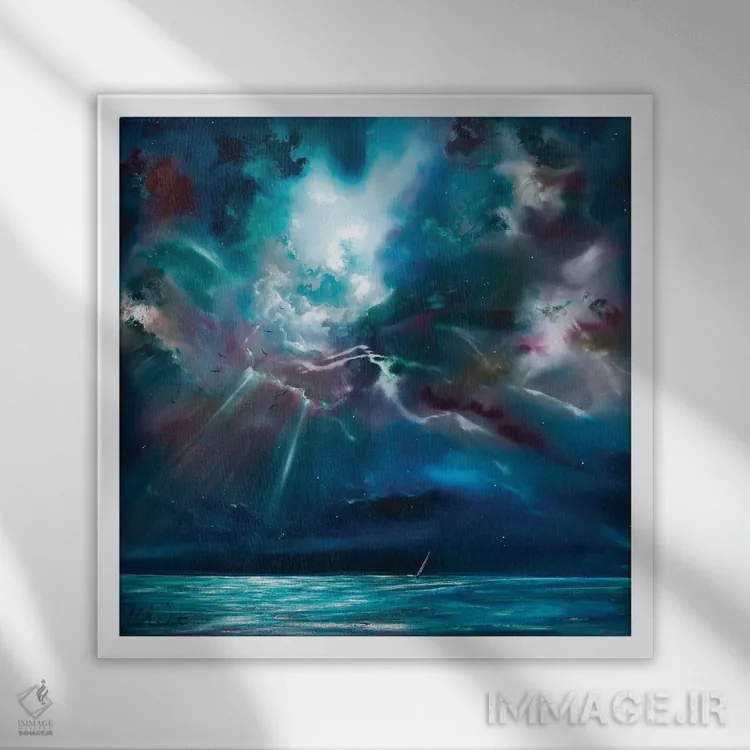 تابلو انتزاعی نور راهنمای من اثر جولی ان اسکات - نمای قابدار سفید