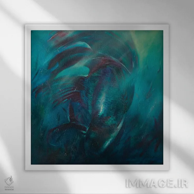 تابلو انتزاعی دریاهای آرامش ۲ اثر جولی ان اسکات - نمای قابدار سفید