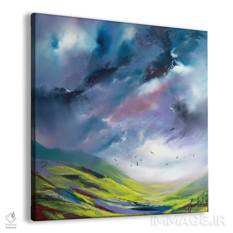 تابلو انتزاعی طوفان انگلیسی اثر جولی ان اسکات - نمای پرسپکتیو محصول