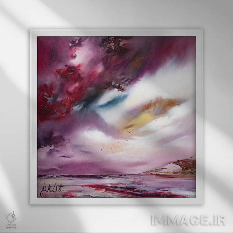 تابلو انتزاعی پروازهای خیال ۴ اثر جولی ان اسکات - نمای قابدار سفید