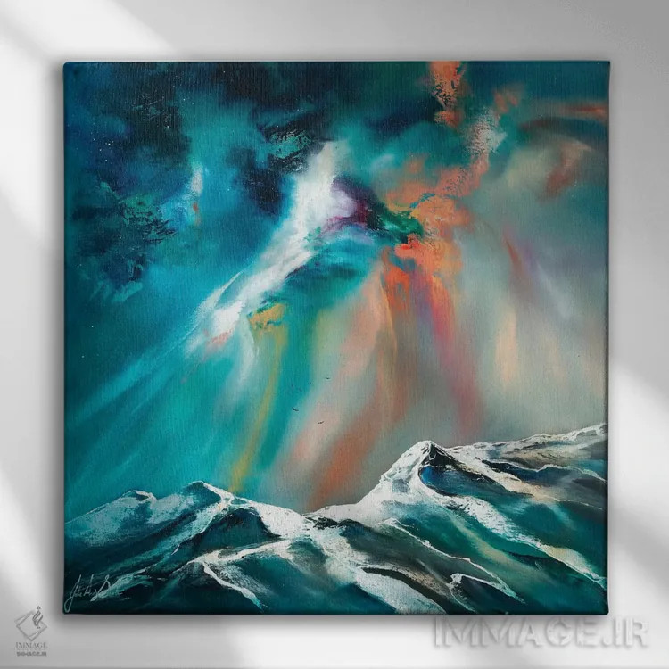 تابلو انتزاعی عشق بی پایان اثر جولی ان اسکات - نمای روبهرو روی دیوار