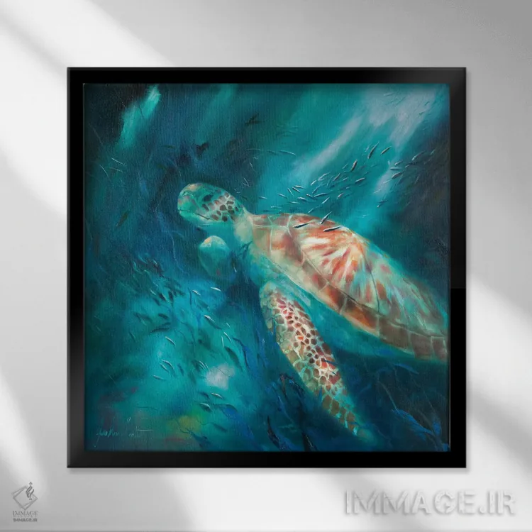 تابلو دکوراتیو دریاهای آرامش ۶ اثر جولی ان اسکات - نمای قابدار مشکی