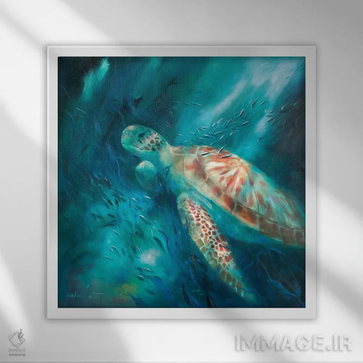 تابلو دکوراتیو دریاهای آرامش ۶ اثر جولی ان اسکات - نمای قابدار سفید