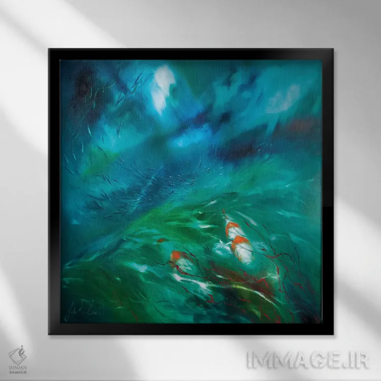 تابلو دکوراتیو دریاهای آرامش ۴ اثر جولی ان اسکات - نمای قابدار مشکی