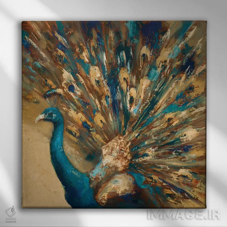 تابلو دکوراتیو طاووس مغرور اثر جولیان مارکو - نمای روبهرو روی دیوار