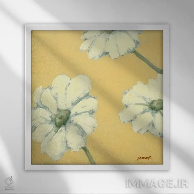 تابلو دکوراتیو مجموعه گل ها ۴ اثر جولیان مارکو - نمای قابدار سفید