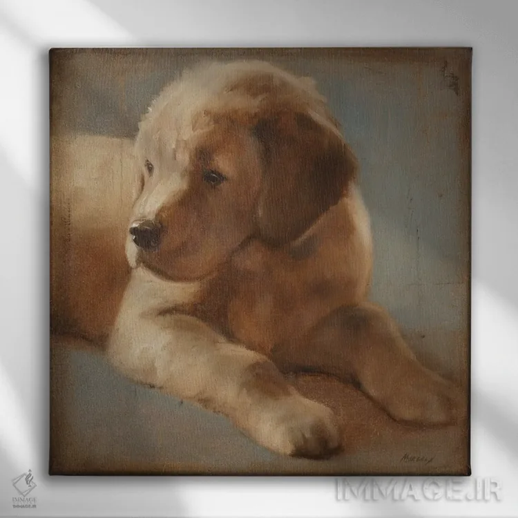 تابلو دکوراتیو رتریور ۲ اثر جولیان مارکو - نمای روبهرو روی دیوار