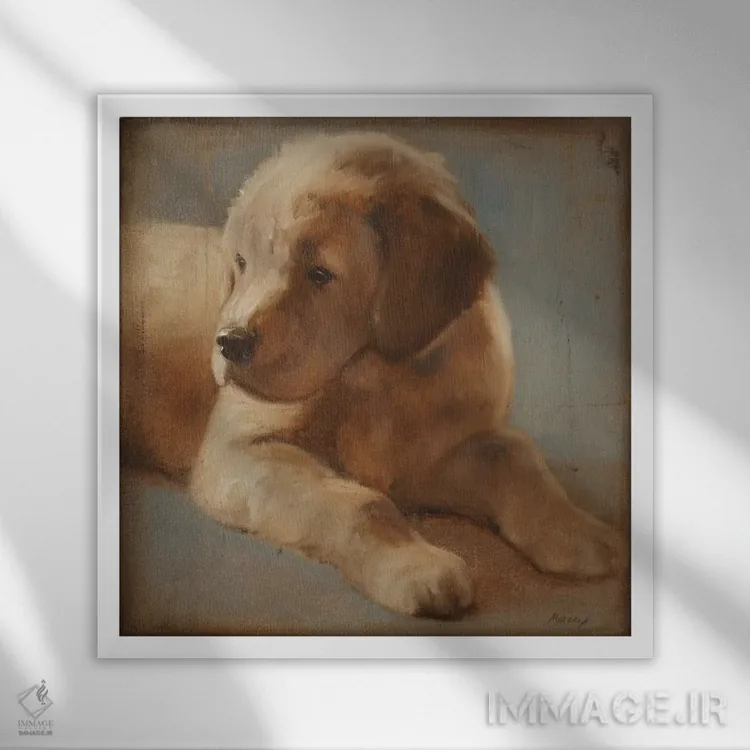 تابلو دکوراتیو رتریور ۲ اثر جولیان مارکو - نمای قابدار سفید