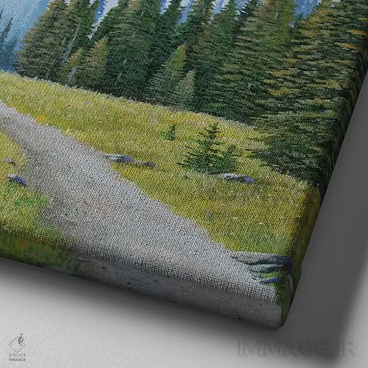 تابلو دکوراتیو باغ یخچالی اثر جیک وندن برینگک - نمای نزدیک بافت بوم