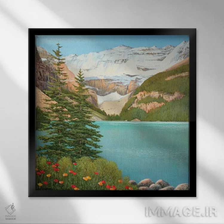 تابلو دکوراتیو در هوای کوهستان اثر جیک وندن برینگک - نمای قابدار مشکی