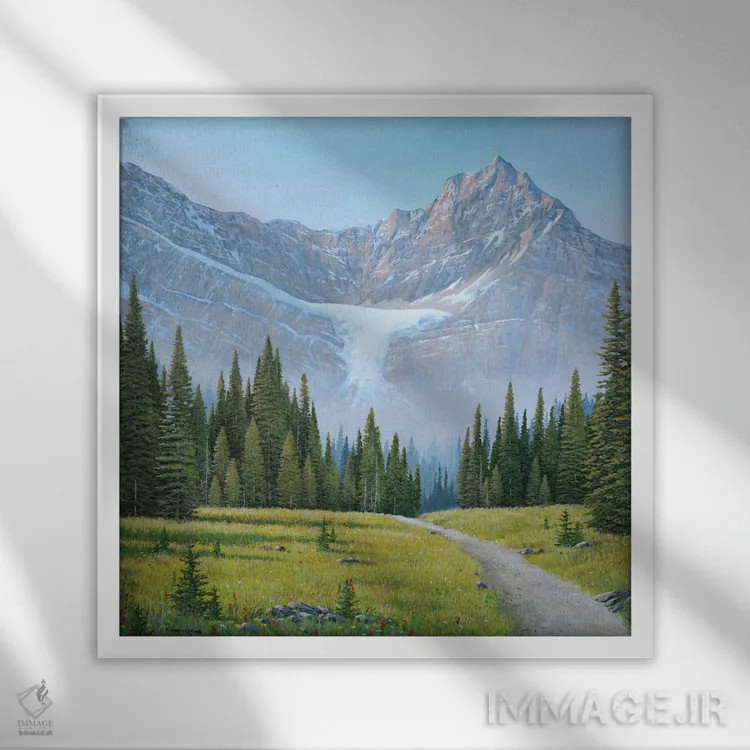 تابلو دکوراتیو باغ یخچالی اثر جیک وندن برینگک - نمای قابدار سفید