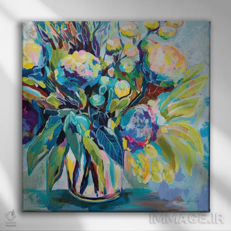 تابلو دکوراتیو شکوفه بهاری اثر ژانت ورتنتس - نمای روبهرو روی دیوار