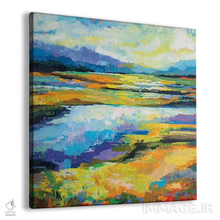 تابلو انتزاعی تالاب پاییزی اثر ژانت ورتنتس - نمای پرسپکتیو محصول