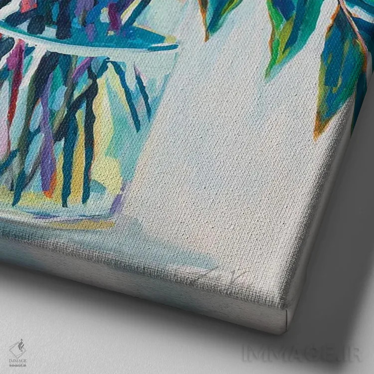 تابلو دکوراتیو دلفریب اثر ژانت ورتنتس - نمای نزدیک بافت بوم