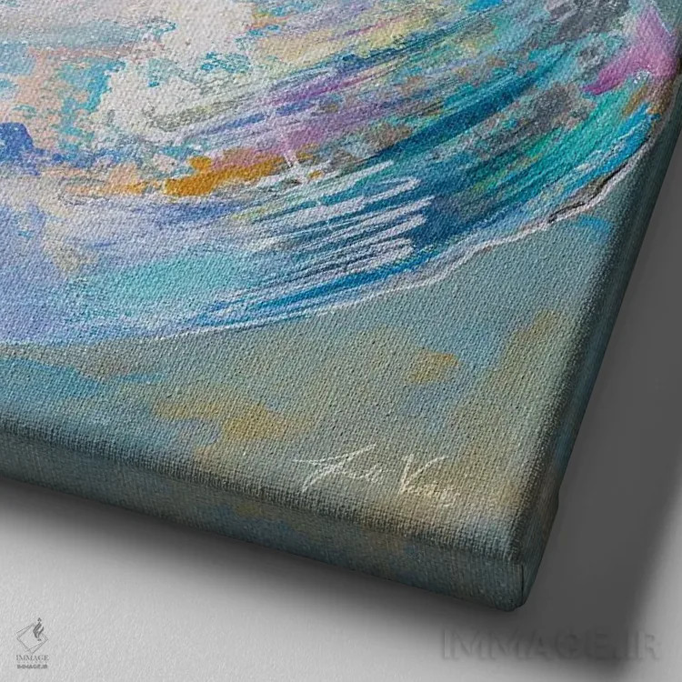 تابلو دکوراتیو صدف کوچک اثر ژانت ورتنتس - نمای نزدیک بافت بوم