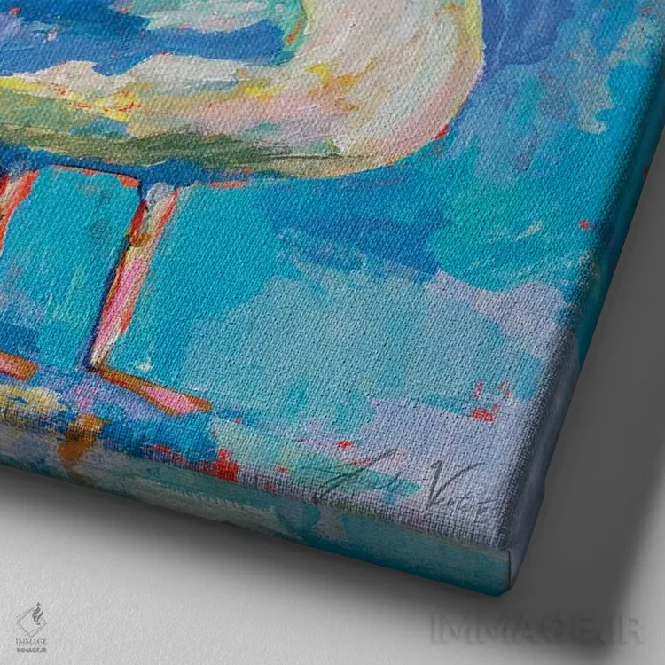 تابلو دکوراتیو پسران تابستان اثر ژانت ورتنتس - نمای نزدیک بافت بوم