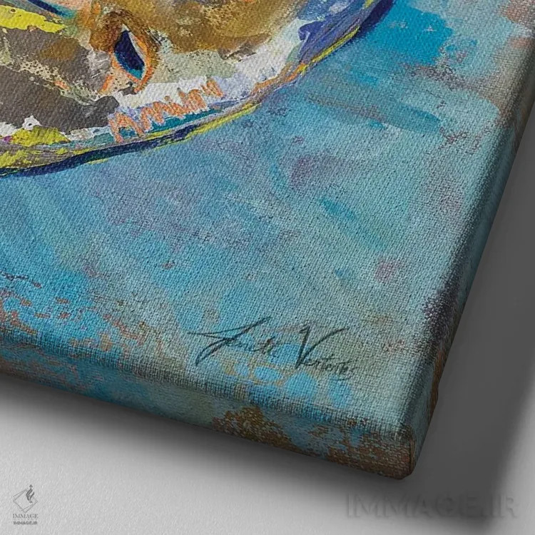 تابلو دکوراتیو دلار شنی اثر ژانت ورتنتس - نمای نزدیک بافت بوم