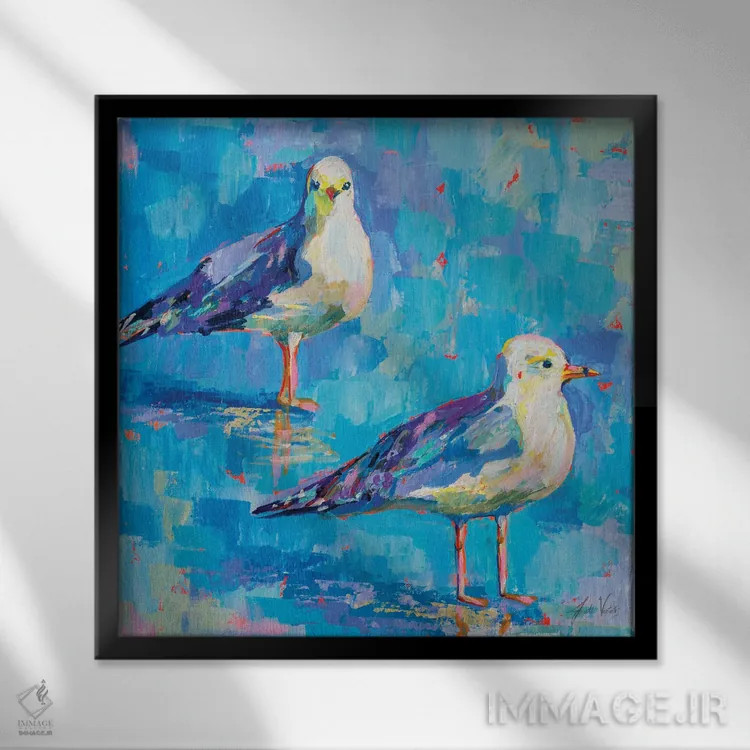 تابلو دکوراتیو پسران تابستان اثر ژانت ورتنتس - نمای قابدار مشکی