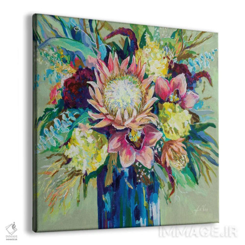 تابلو دکوراتیو دسته گل ماریاس با مریم گلی اثر ژانت ورتنتس - نمای پرسپکتیو محصول