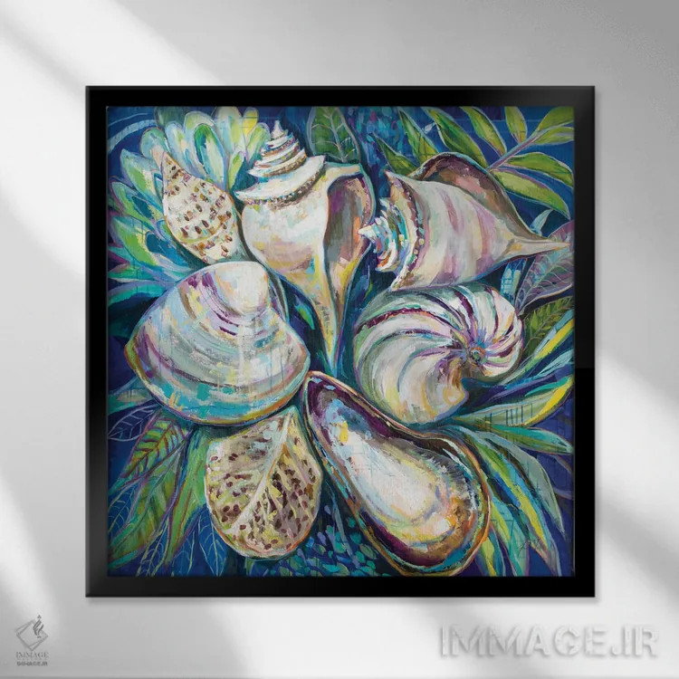 تابلو دکوراتیو استوایی اثر ژانت ورتنتس - نمای قابدار مشکی