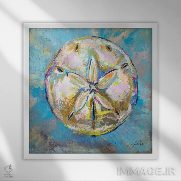 تابلو دکوراتیو دلار شنی اثر ژانت ورتنتس - نمای قابدار سفید