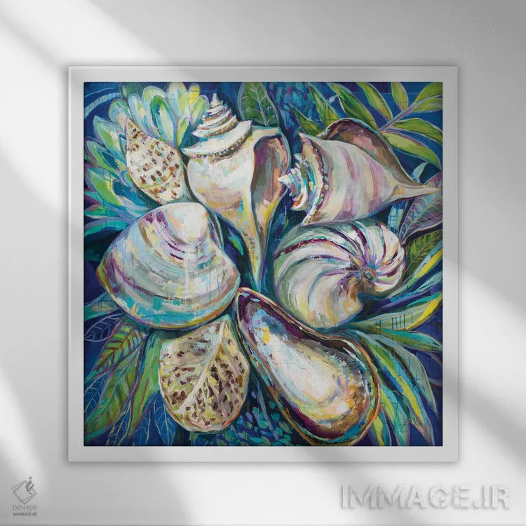 تابلو دکوراتیو استوایی اثر ژانت ورتنتس - نمای قابدار سفید