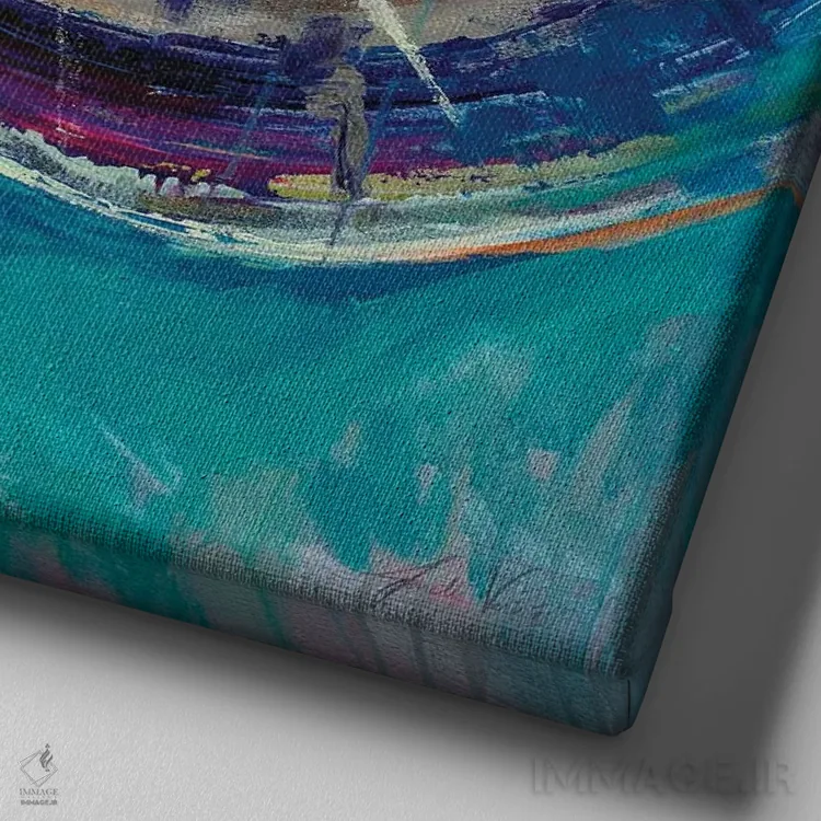 تابلو دکوراتیو سه تایی صدف اثر ژانت ورتنتس - نمای نزدیک بافت بوم