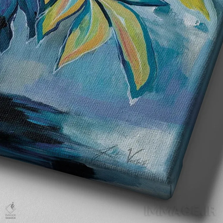 تابلو دکوراتیو کاغذ رنگی پرتابی اثر ژانت ورتنتس - نمای نزدیک بافت بوم