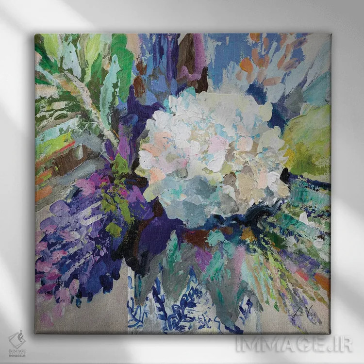 تابلو دکوراتیو طرح چینی ادریسی I اثر ژانت ورتنتس - نمای روبهرو روی دیوار