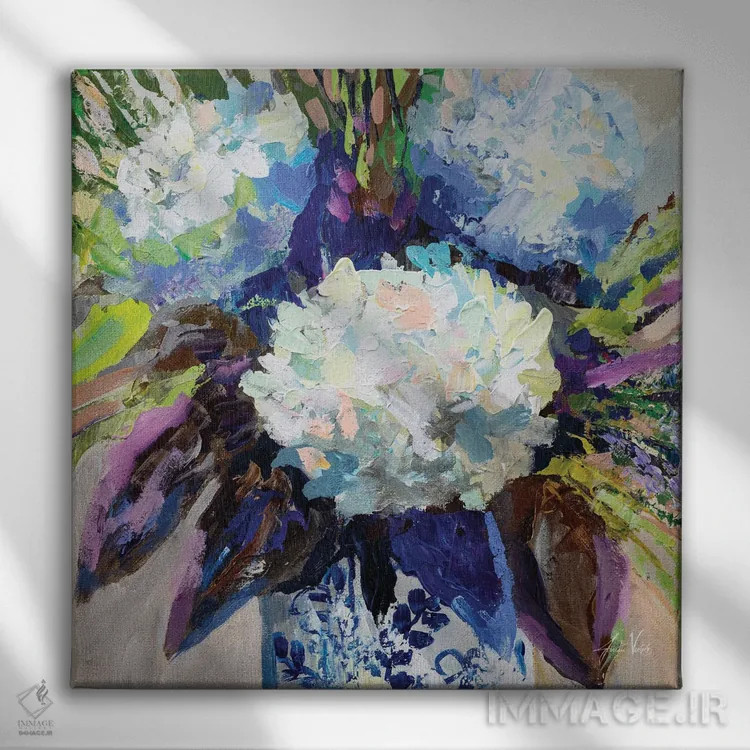 تابلو دکوراتیو طرح چینی ادریسی II اثر ژانت ورتنتس - نمای روبهرو روی دیوار