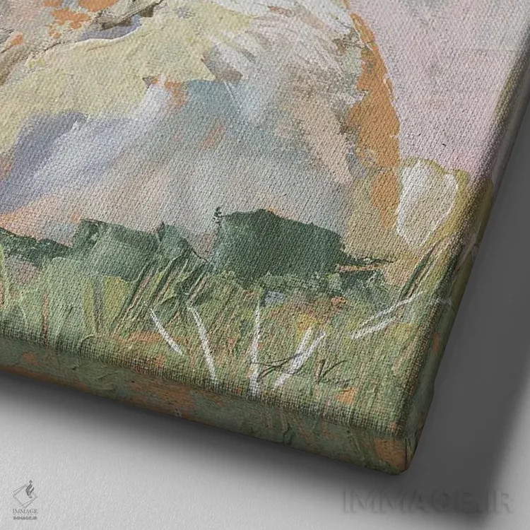 تابلو دکوراتیو پایپر خنثی اثر ژانت ورتنتس - نمای نزدیک بافت بوم