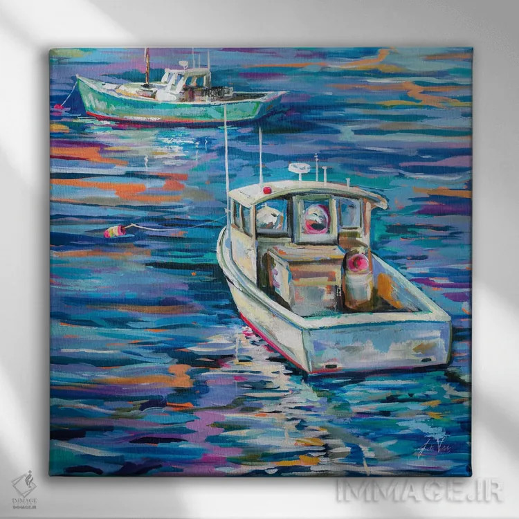 تابلو دکوراتیو دریا و زندگی اثر ژانت ورتنتس - نمای روبهرو روی دیوار