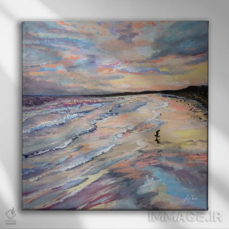 تابلو دکوراتیو برش نوار غروب خورشید اثر ژانت ورتنتس - نمای روبهرو روی دیوار