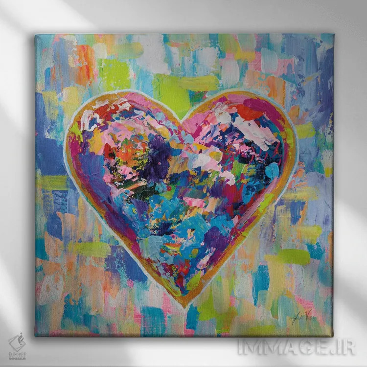 تابلو دکوراتیو عشق پس از شکست عشقی II اثر ژانت ورتنتس - نمای روبهرو روی دیوار