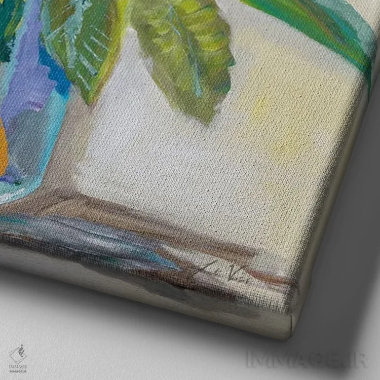 تابلو دکوراتیو تابش آفتاب اثر ژانت ورتنتس - نمای نزدیک بافت بوم