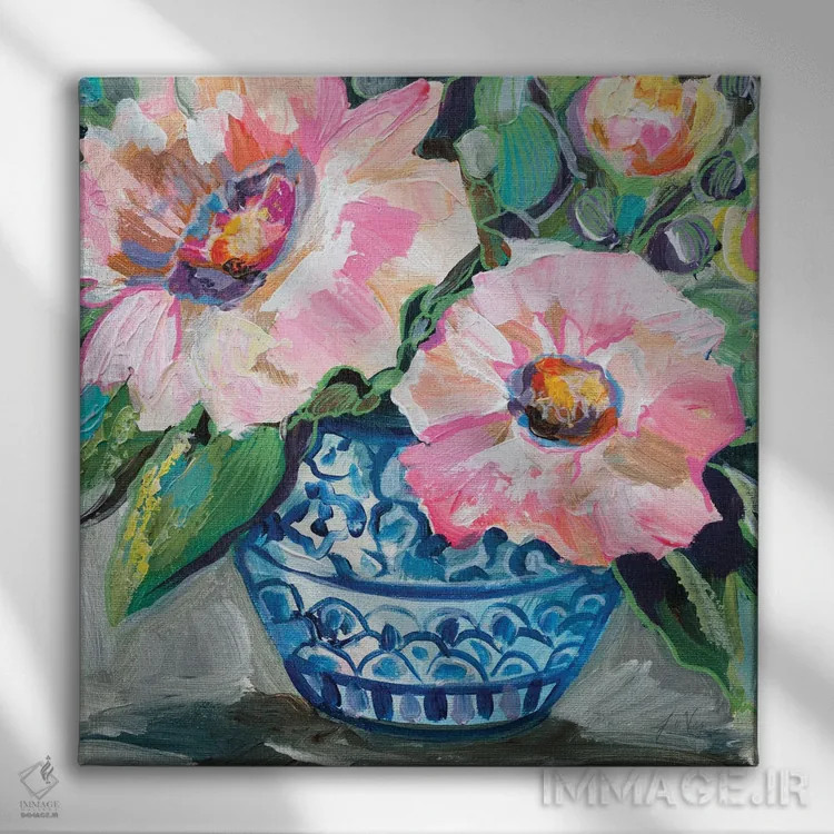 تابلو دکوراتیو دسته گل سیانا اثر ژانت ورتنتس - نمای روبهرو روی دیوار