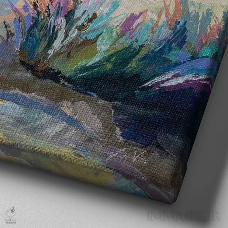 تابلو دکوراتیو نسیم تابستانی اثر ژانت ورتنتس - نمای نزدیک بافت بوم